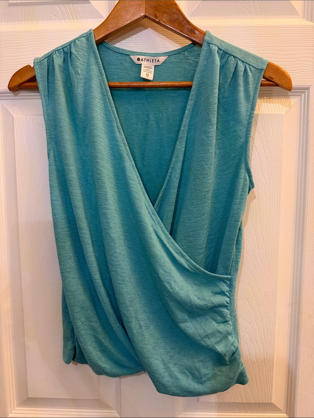 Athleta Teal Wrap-Style Sleeveless Tank Top